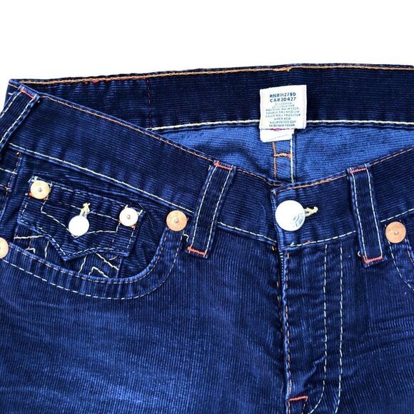 True Religion Jeans Size 34 RICKY Corduroy Blue - Picture 4 of 12